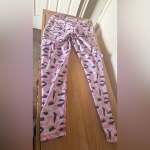 Minibeast Pink & Gray Geometric Cargo Joggers